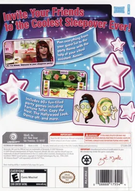 Sleepover Party box cover back